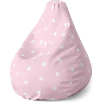 Sedací pytel Sablio Sedací vak Pear Bílé puntíky na růžové - 70 x 95 x 15 cm