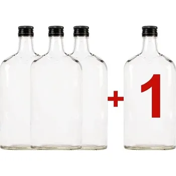 Sklenice Láhev, 3+1 zdarma, Placatka 500 ml