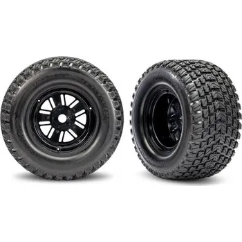 RC náhradní díl Traxxas kolo, disk Sand Car černý, pneu Gravix (zadní) (pár) - TRA10947