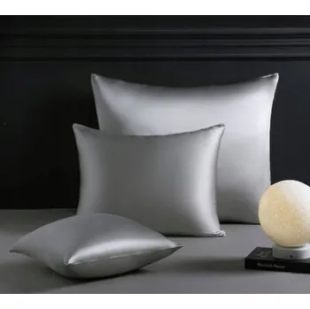 Povlak na polštářek HEDVÁBNÝ POVLAK NA POLŠTÁŘ 50x60 CM 100% MORUŠOVÉ HEDVÁBÍ ŠEDÝ