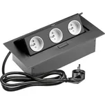 GTV výklopná zásuvka na nábytek 3x230, AE-PBC3GU-20, černá