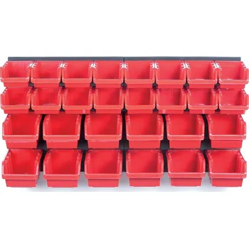 Závěsná stěna, držák s 28 boxy, 800x165x400 mm, plast - ORDERLINE