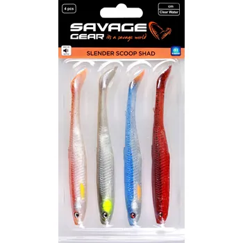 Umělá nástraha Savage Gear Gumová nástraha Slender Scoop Shad 11cm 7g Clear Water Mix 4ks