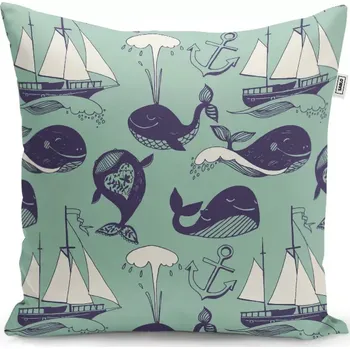Polštář Sablio Polštář Velryby - 40x40 cm