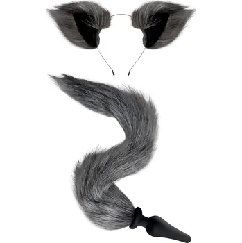 Anální kolík Whipsmart Anální kolík s ocasem a čelenkou s oušky