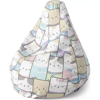 Sedací pytel Sablio Sedací vak Pear Barevná koťátka - 140 x 100 x 25 cm