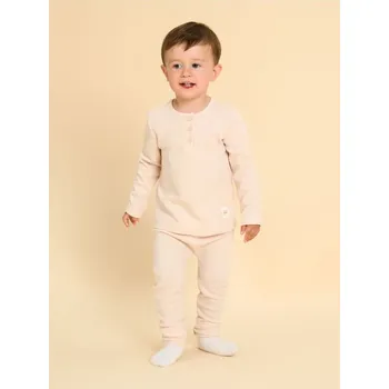 Sinsay - Žebrované dvoudílné pyžamo - krémová - 267EV-01X - 267EV-01X-86