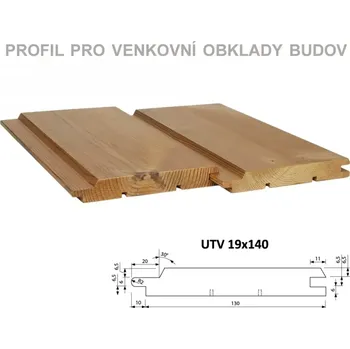 Obkladový profil UTV 19 x 140 x 3000 mm - THERMOWOOD