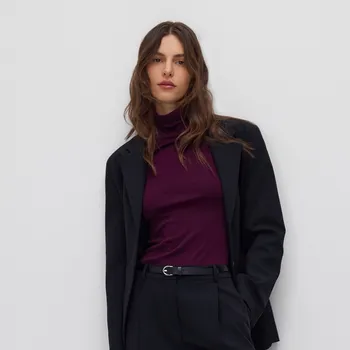 Dámský svetr Reserved - Bavlněný rolák - hnědá - ZI670-83X - ZI670-83X-S