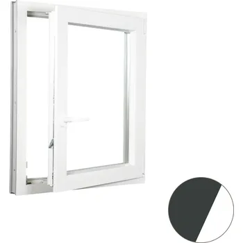 Okno ALUPLAST Plastové okno jednokřídlo antracit/bílé 60x150 Otvírání: Pravé, Zasklení: Dvojsklo Ug= 1,1
