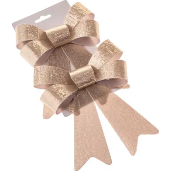 Vánoční dekorace Vánoční mašle 2ks zlatá