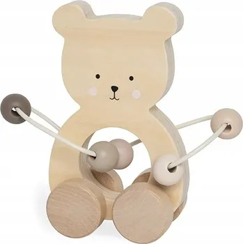 Dřevěná hračka Jabadabado: Proplétací medvídek - mini labyrint na kolečkách C2548