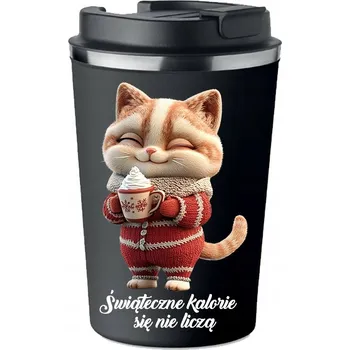 Termohrnek Termohrnek dárek vánoční Kalorie se nepočítají, vtipná Kočka