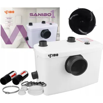Čerpadlo WC ČERPADLO SANIBO 1 S DRTIČEM, ZÁCHODOVÝ MLÝNEK, PŘEČERPÁVACÍ STANICE ODPADNÍCH VOD IBO