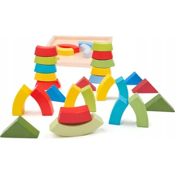 Dřevěná hračka Skládací oblouky a trojúhelníky Bigjigs Toys 33035 dřevěné