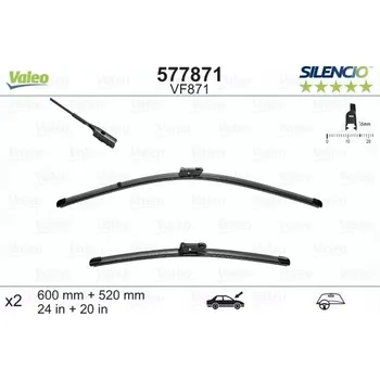 Stěrač Přední Lišta stěrače Valeo 577871 600 mm