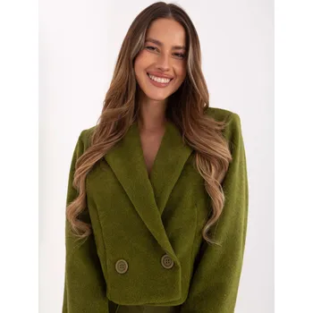 Dámský kabát Dámský krátký kabátek IT-KR-FL9730.23 RUE PARIS Barva: Zelená, Velikost: S/M