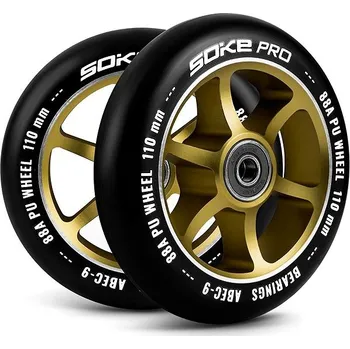 Kolečko ke koloběžce SOKE Kolečka 110 mm, zlatá 2 ks