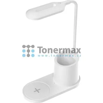 Lampička Stolní LED lampa Platinet PDL1930W s bezdrátovým Qi nabíjením, bílá