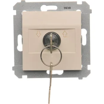 vypínač Vypínač žaluziový časový na klíč, řazení 1-0-2, 5 A / 230 V~, pro pájení, Simon 54 DPZK.01/41, krémová