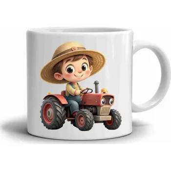 Keramický hrnek 330 ml Bílý s obrázkem - šikovný farmář 2