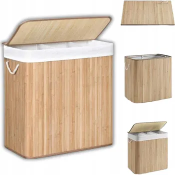 Koš na prádlo Volně stojící koš na prádlo Galicja 150 l, bezbarvý/černý