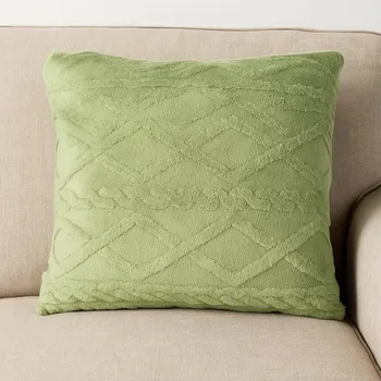 Dekorativní polštářek Mikroplyšový polštářek, vzorovaný - Světle zelený 45x45 cm