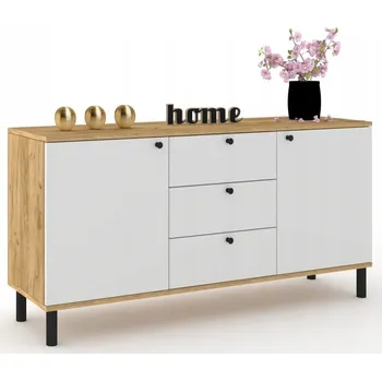 Komoda Velká komoda se zásuvkami do obývacího pokoje Skříňka pod TV HANA Craft Bílá 150