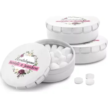 Bonbon Sablio Mentolky Gratulujeme nevěstě a ženichovi - 3 ks