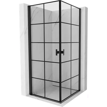 Mexen Mist-B Duo sprchový kout otevírací 100 x 100 cm, černá mřížka, černá - 8A2-100L-100P-70-77 Sprchové kouty