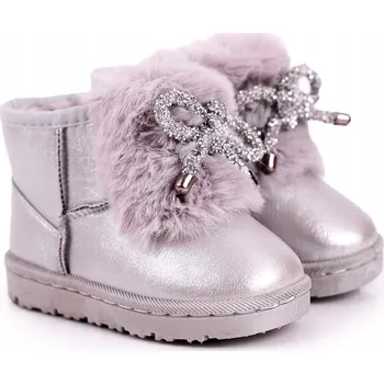 Dívčí sněhule Butosklep dětské sněhule stříbrné, velikost 30