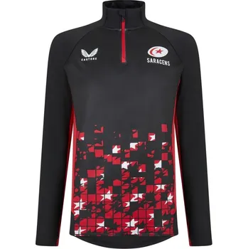 Pánská mikina Castore Saracens Matchday quarter Zip 2024 2025 Adults Caviar 2XL