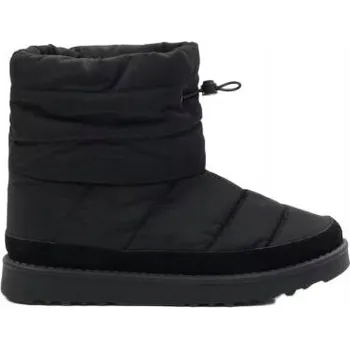 Dámská zimní obuv ČERNÉ ZIMNÍ BOTY SNĚHULE ZATEPLENÉ PLOCHÉ VSUVNÉ PROŠÍVANÉ 37