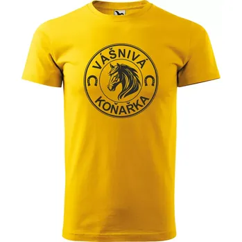 Sablio Tričko s potiskem Vášnivá koňařka - žluté 5XL