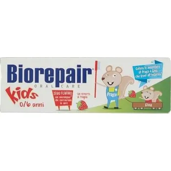 zubní pasta BIOREPAIR Kids Zubní pasta pro děti 0-6 let bez fluoru, jahodová, 50 ml