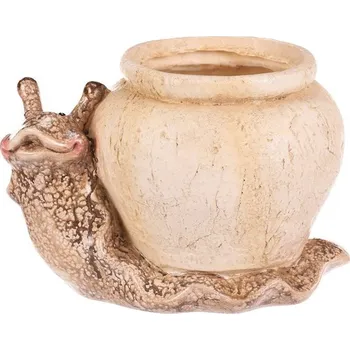 Zahradní dekorace Šnek s květináčem - zahradní dekorace, magnesium