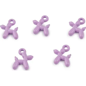 Přívěsek Kovový přívěsek mini pejsek 8x10 mm, střední, 4 fialová lila