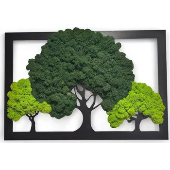 Obraz Mandala od srdce Mechový obraz Srdce lesa 42x85x40 cm