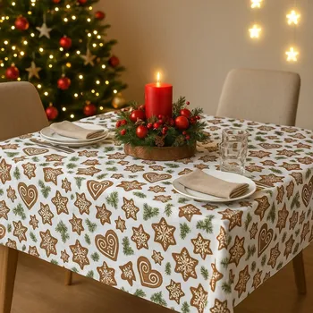 ubrus Vánoční ubrus s motivem perníčků Rozměr ubrusu (šířka x délka): 85x85cm