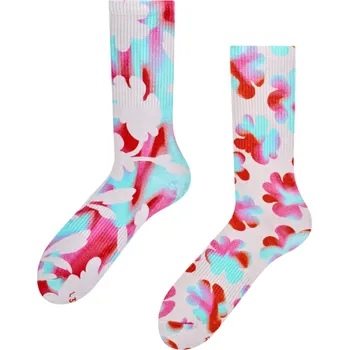 Dámské ponožky Ponožky z žebrovaného úpletu Veselé květy