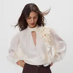 Reserved - Halenka s 3D aplikací - krémová - 591EH-01X - 591EH-01X-XL