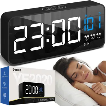 Hodiny Stolní hodiny Renew Force černé 13,5 cm