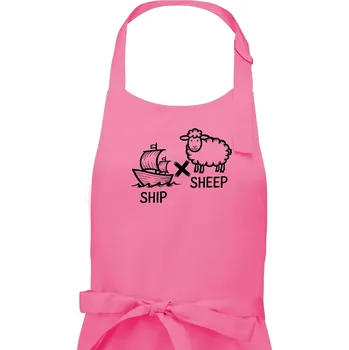 Kuchyňská zástěra Anglický slovníček - Ship sheep - Pánská zástěra na vaření - Univerzální velikost ( Růžová )