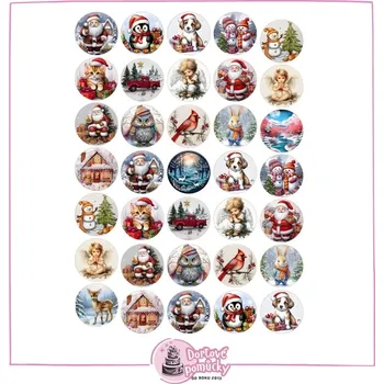 Jedlá dekorace na dort ozdobSi Rozkošné vánoční motivy - jedlý papír nebo fondánový list - Fondánový list +40 Kč / Bez decor gelu