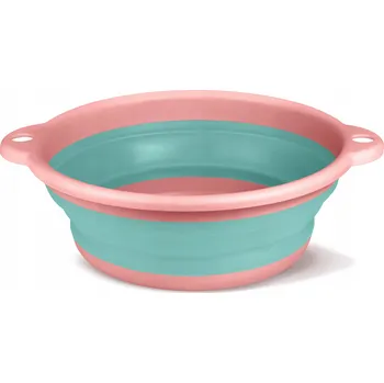 Miska pro psa Skládací silikonová miska univerzální střední 6L růžovo-modrá