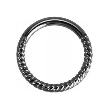 Náušnice Kroužek clicker černý zatočený helix septum 1,2/8