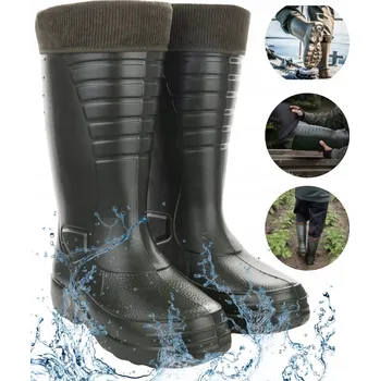 Pracovní obuv HOLÍNKY Z VYSOKÉ PĚNY PRO RYBÁŘE, IZOLOVANÉ, LEHKÉ, LEŠTĚNÉ POLSKÉ BOTY 44