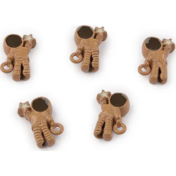 Přívěsek Kovový přívěsek / korálek kosmonaut 9x13 mm, střední, 2 hnědá světlá