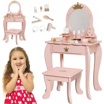 Toaletní stolek Dřevěný toaletní stolek Artnico Eloise s příslušenstvím