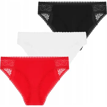 Dámské spodní prádlo Kalhotky Kalhotky Dámské Klasické zakončené krajkou Hladké 3-PAK MORAJ S
